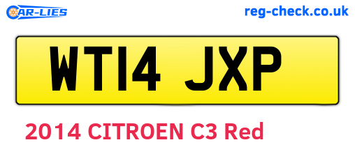 WT14JXP are the vehicle registration plates.