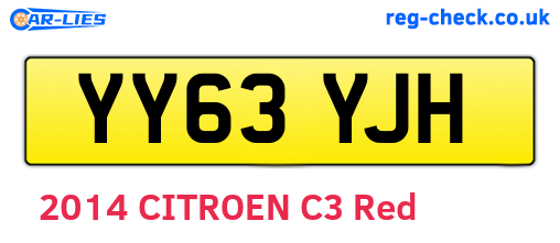 YY63YJH are the vehicle registration plates.