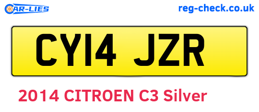 CY14JZR are the vehicle registration plates.
