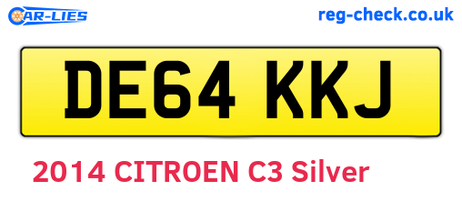 DE64KKJ are the vehicle registration plates.