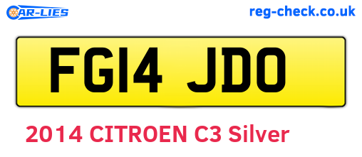 FG14JDO are the vehicle registration plates.