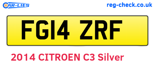 FG14ZRF are the vehicle registration plates.