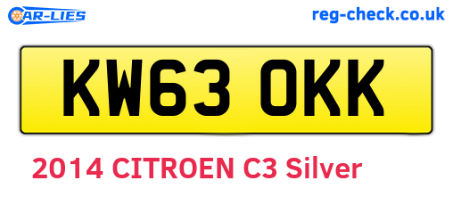 KW63OKK are the vehicle registration plates.