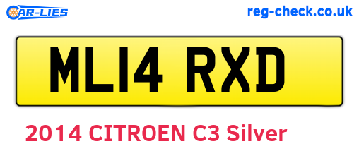 ML14RXD are the vehicle registration plates.