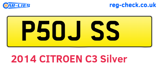 P50JSS are the vehicle registration plates.