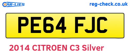 PE64FJC are the vehicle registration plates.