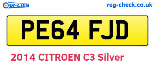 PE64FJD are the vehicle registration plates.