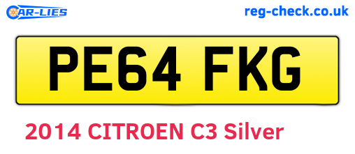 PE64FKG are the vehicle registration plates.