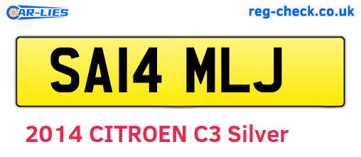 SA14MLJ are the vehicle registration plates.