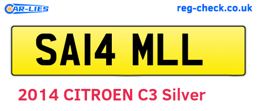 SA14MLL are the vehicle registration plates.