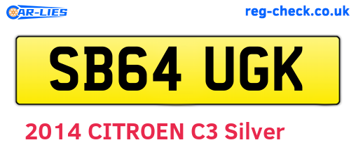 SB64UGK are the vehicle registration plates.