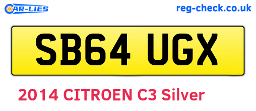 SB64UGX are the vehicle registration plates.