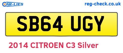 SB64UGY are the vehicle registration plates.