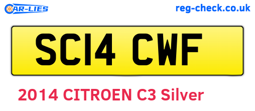 SC14CWF are the vehicle registration plates.