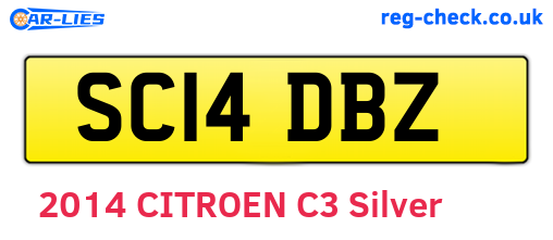 SC14DBZ are the vehicle registration plates.