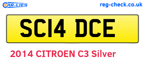 SC14DCE are the vehicle registration plates.