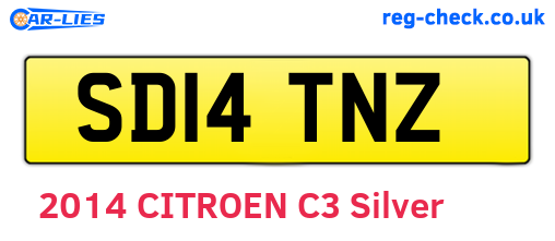 SD14TNZ are the vehicle registration plates.