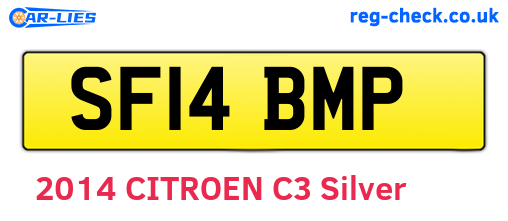 SF14BMP are the vehicle registration plates.