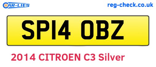 SP14OBZ are the vehicle registration plates.