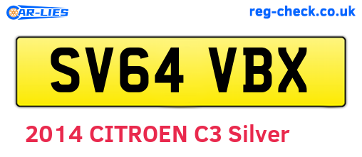 SV64VBX are the vehicle registration plates.