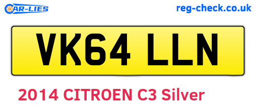 VK64LLN are the vehicle registration plates.