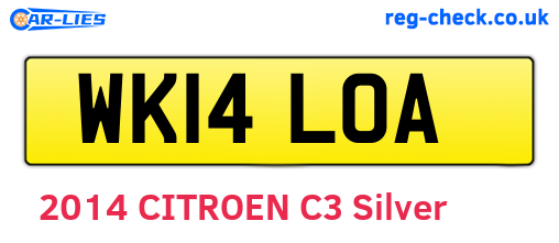 WK14LOA are the vehicle registration plates.