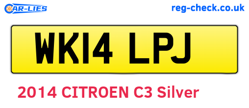 WK14LPJ are the vehicle registration plates.