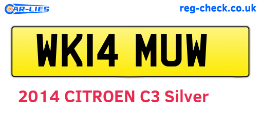 WK14MUW are the vehicle registration plates.