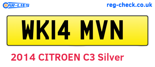 WK14MVN are the vehicle registration plates.