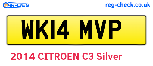 WK14MVP are the vehicle registration plates.