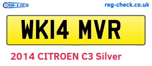 WK14MVR are the vehicle registration plates.