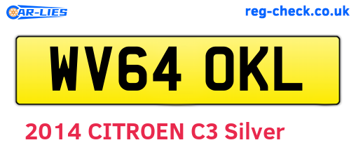 WV64OKL are the vehicle registration plates.