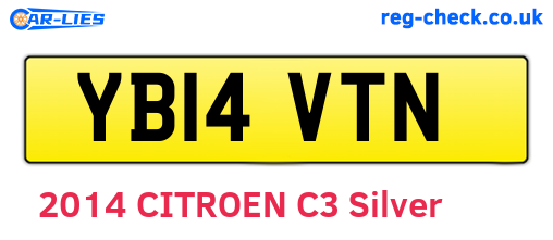 YB14VTN are the vehicle registration plates.