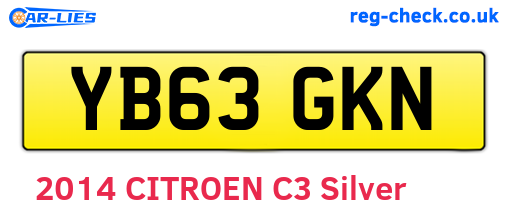 YB63GKN are the vehicle registration plates.