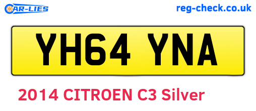 YH64YNA are the vehicle registration plates.