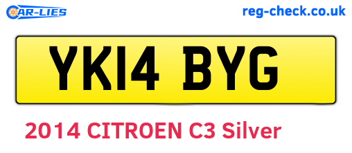 YK14BYG are the vehicle registration plates.