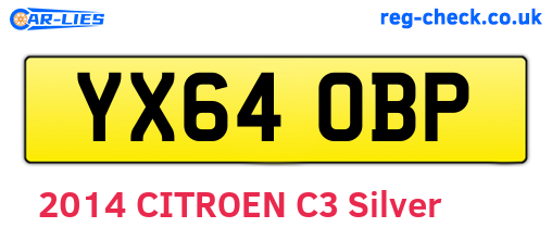 YX64OBP are the vehicle registration plates.