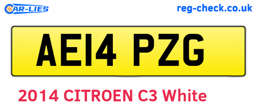 AE14PZG are the vehicle registration plates.