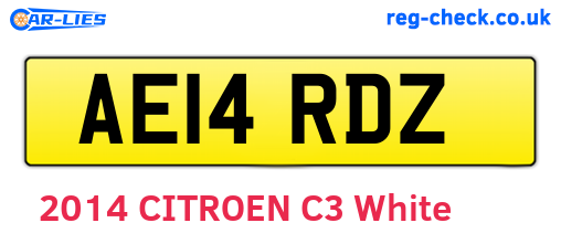 AE14RDZ are the vehicle registration plates.