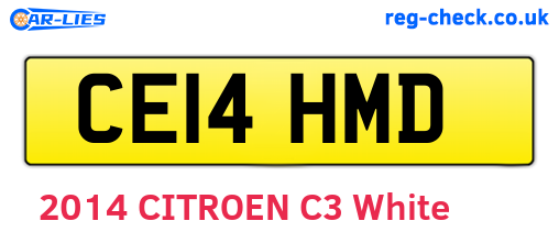 CE14HMD are the vehicle registration plates.