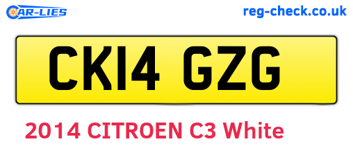 CK14GZG are the vehicle registration plates.
