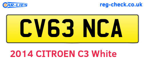 CV63NCA are the vehicle registration plates.