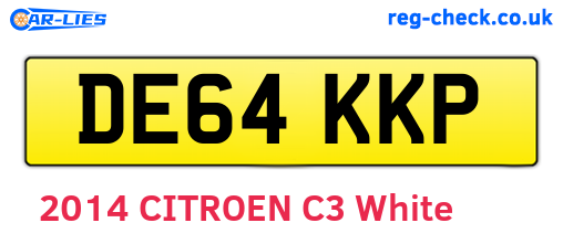 DE64KKP are the vehicle registration plates.