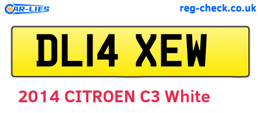 DL14XEW are the vehicle registration plates.