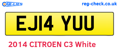 EJ14YUU are the vehicle registration plates.