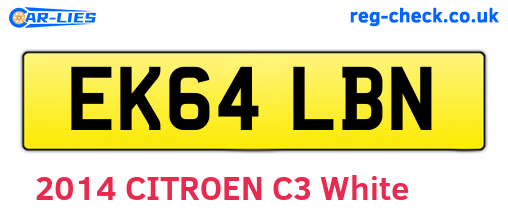 EK64LBN are the vehicle registration plates.