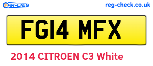 FG14MFX are the vehicle registration plates.