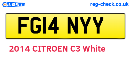 FG14NYY are the vehicle registration plates.