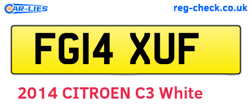 FG14XUF are the vehicle registration plates.
