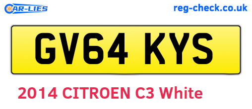 GV64KYS are the vehicle registration plates.